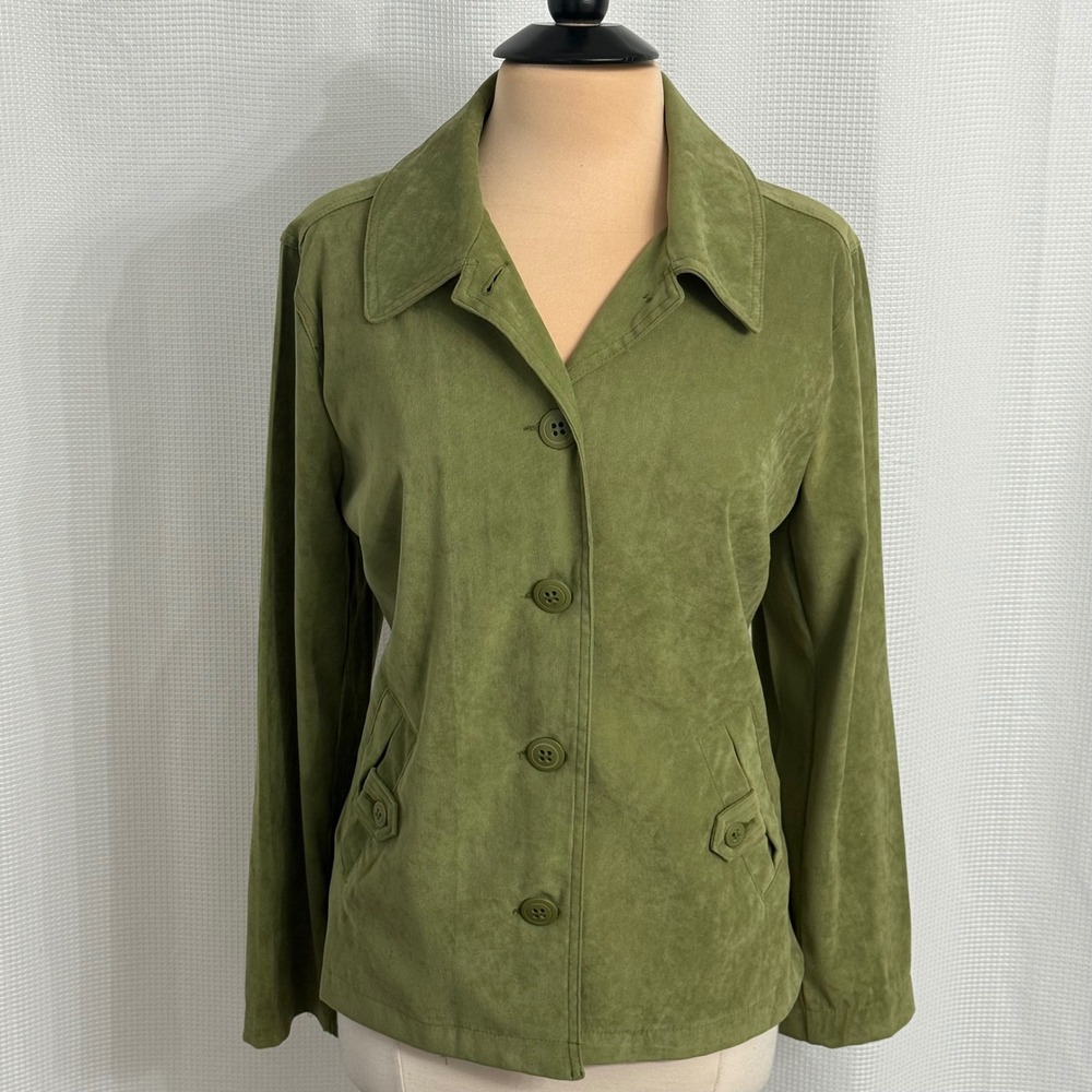 Women's Vintage Faux Suede Button Front Jacket